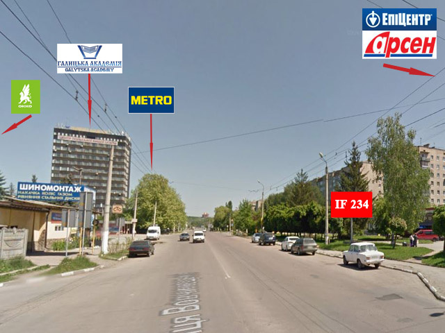 Щит 6x3,  Вовчинецька, Вовчинецька напроти ОККО до ВНЗ Галицька Академія (А)